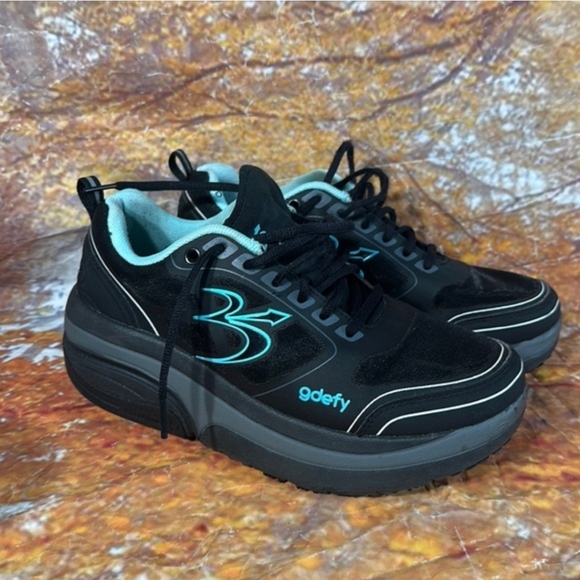 Gravity Defyer Women's Size 9us Black and Blue Athletic Shoes - Picture 3 of 9